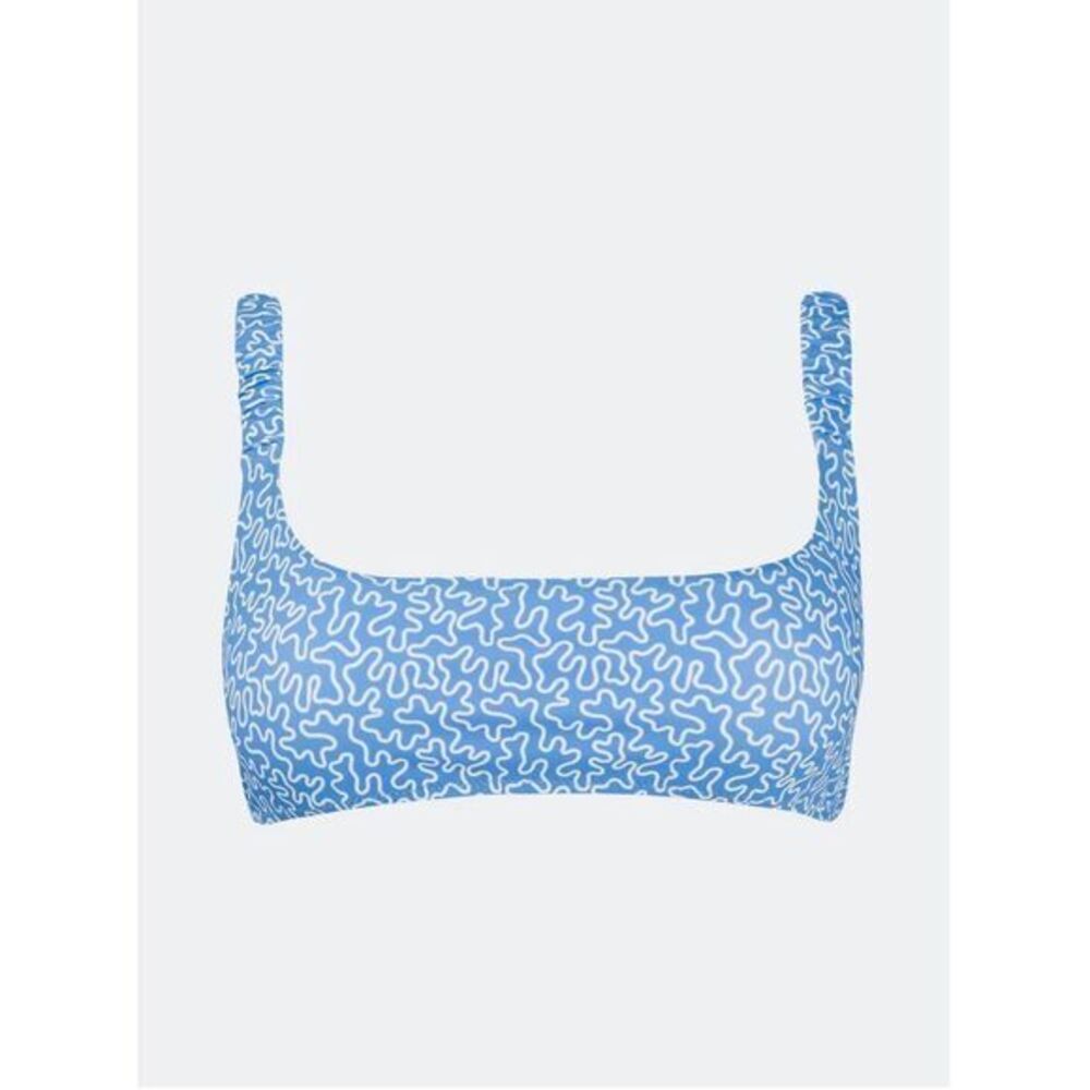 NEW‎ FISCH Colombier Square Neck Bikini Top, Blue, Medium